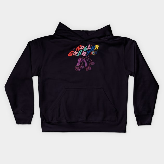 Roller derby skate Kids Hoodie by borobie